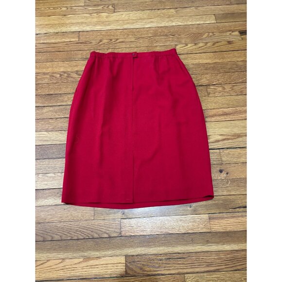 Jones New York Womens Skirt Plus Sz 14W Red Knee Length Career Lined Pleated NWT - Picture 6 of 7